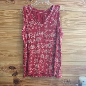 Sonoma Floral Sleeveless Tank Top - Red